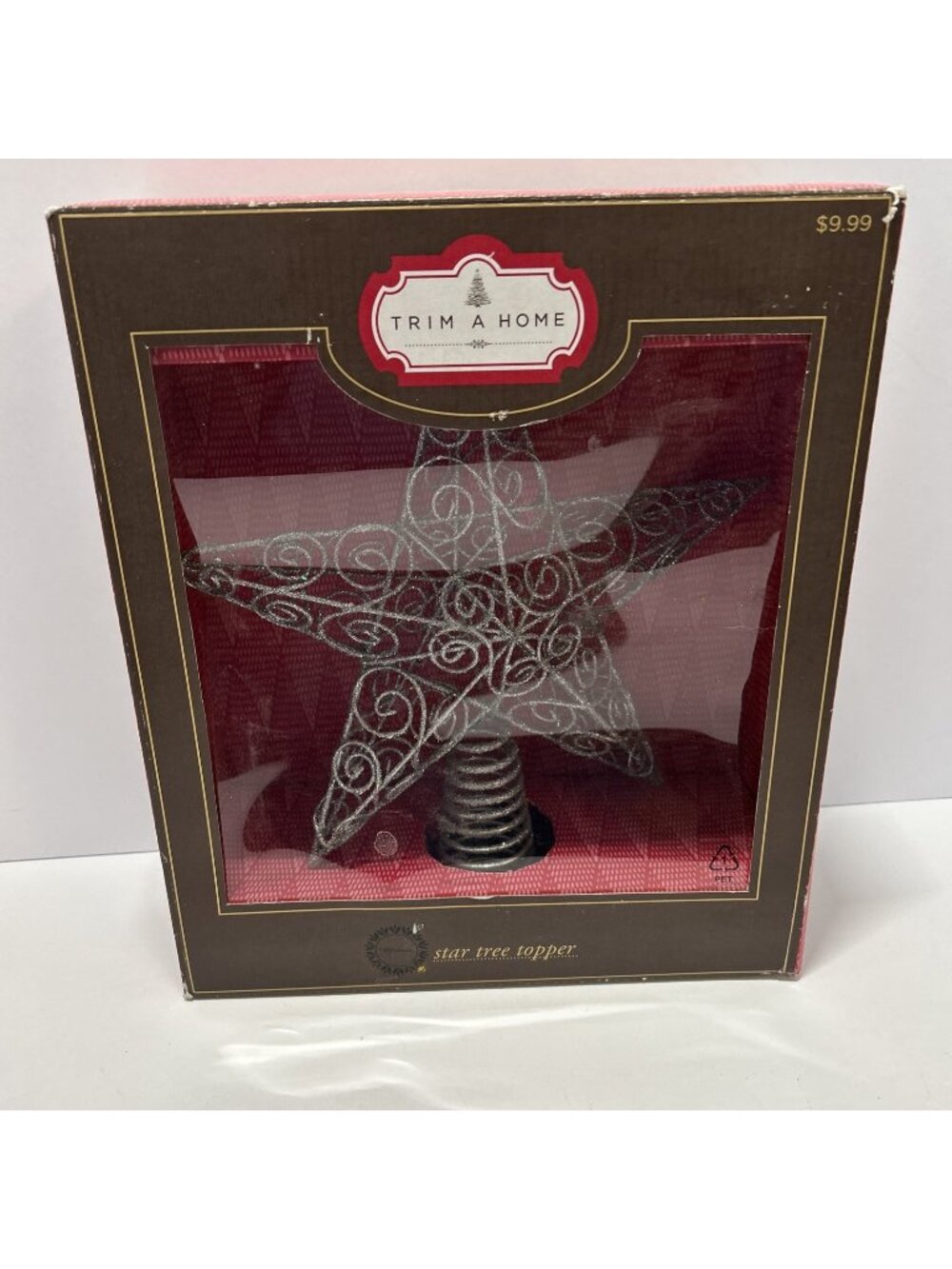 Vintage Kmart Trim A Home Silver Star Tree Topper holiday Christmas Ornament